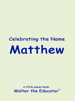 cover image of Celebrating the Name Matthew